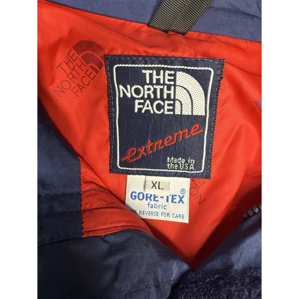 Vintage The North Face Extreme Gore-Tex Jacket XL USA Made Hooded Blue Red 90s